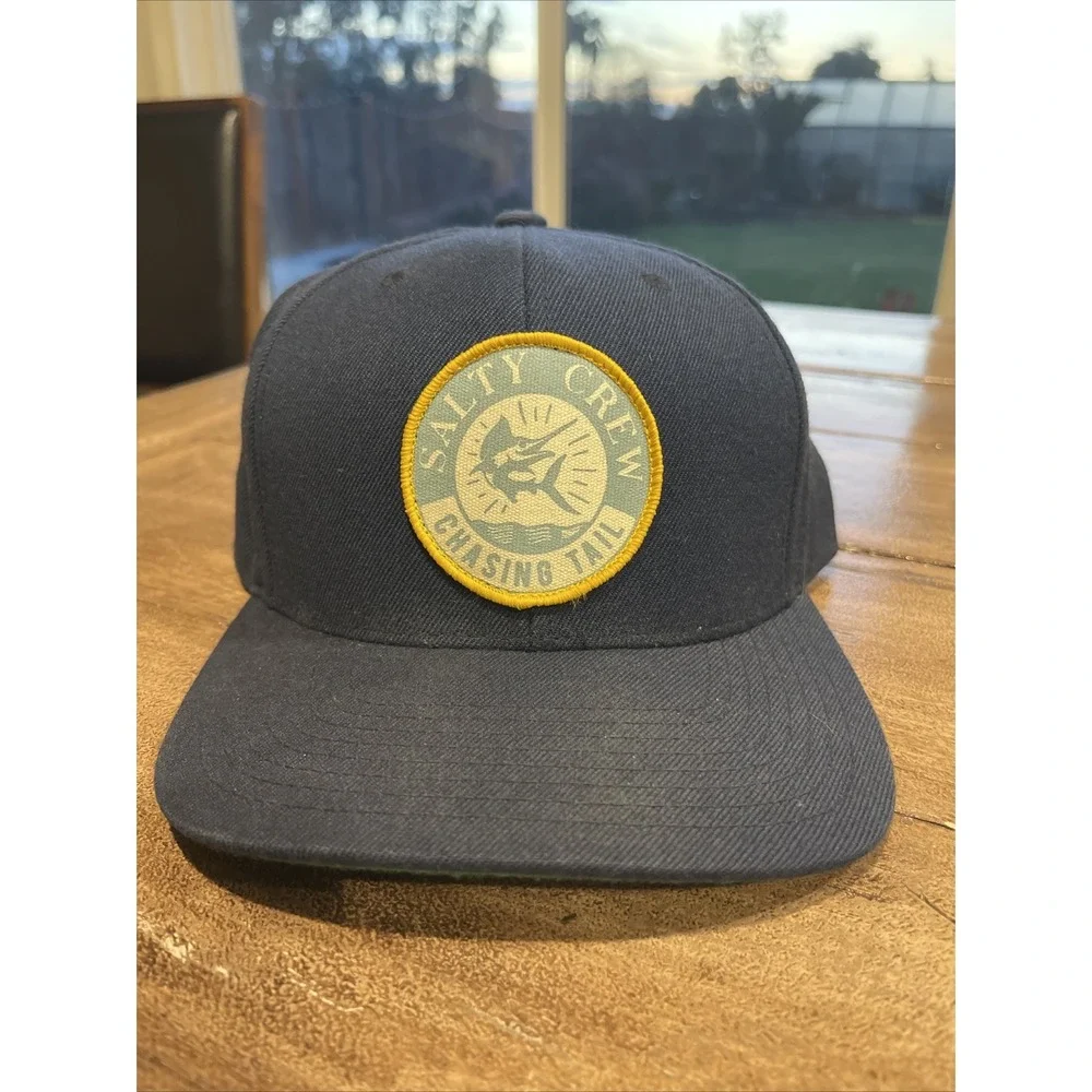 Salty Crew Chasing Tail Cap Hat Adult‎ Beige Wool Acrylic Blend Trucker Snapback